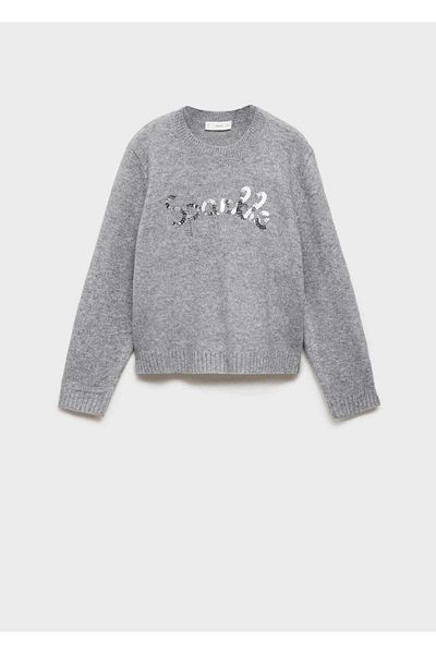 MANGO Kids Pullover aus Strick mit Pailletten