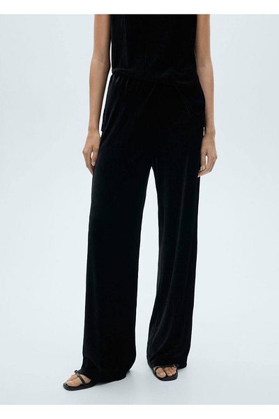 MANGO Woman Straight-cut velvet pants