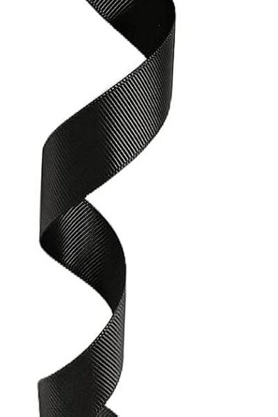 yörük tuhafiye شريط Grosgrain أسود بطول 10 أمتار - كرة واحدة مقاس 2 سم