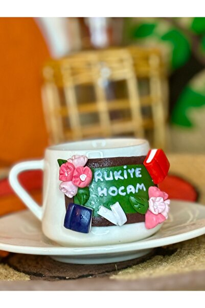 Niveis Kişiye Özel El Yapımı Öğretmenler Günü Hediyelik Porselen Fincan Rukiye