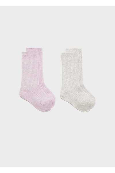 MANGO Baby 2 бр плетени чорапи с гума