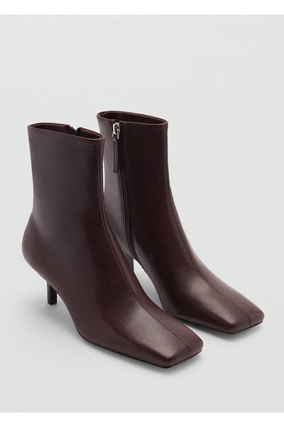 MANGO Woman Stiefel mit Kitten-Absatz aus 100 % Leder