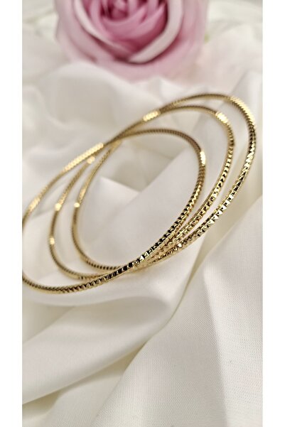 Çelik Zey Jewelry Gold Renk Desenli Ajda Bileklik