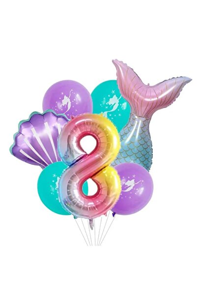 DÜVENCİ TİCARET DENİZ KIZI TEMALI RAKAMLI YAŞ BALON SET