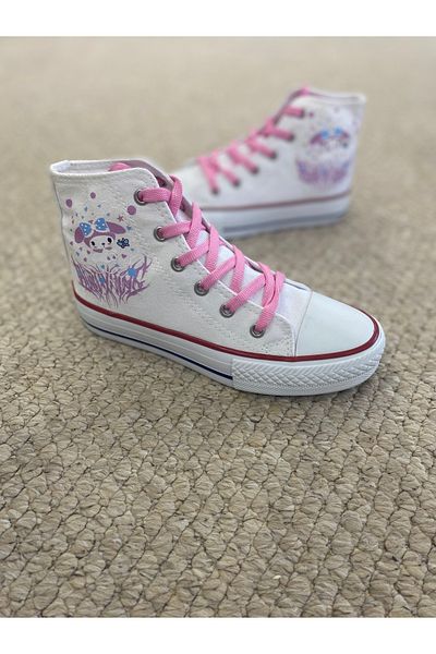 STARYOU STORE Adidași lungi de in alb cu franjuri My Melody