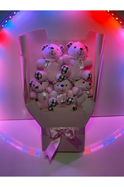 miraybutikhediyelikesya Pembe ayıcık buketi sevgiliye hediye