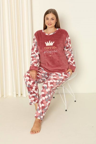 shopshop Women's Well Soft Large Size Fleece Plush Pajama Set-20078