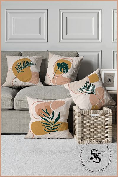 SasoHome Wild Leaves Tropical - (Suitable for Every Seat) 3D Digital Printed Quality Pillow - Throw Pillow Cover