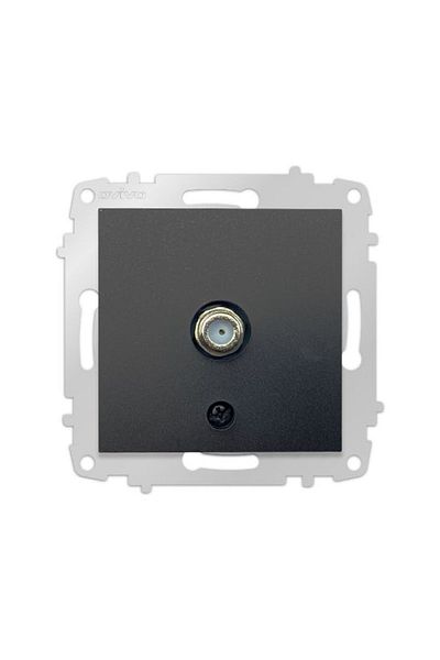 Tenda Ovivo Grano Black Satellite TV Socket - 5 Pieces F Connector Without Frame