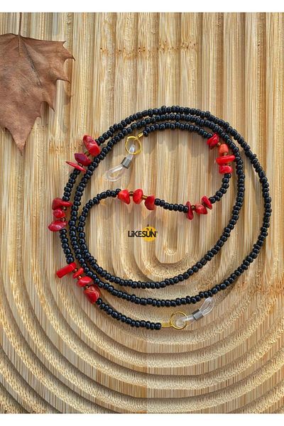 LiKESUN Natural Stone Collection Red Jasper Stone Glasses String Eyewear Accessory Eyeglasses Strap