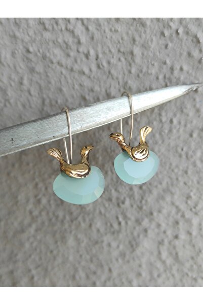 TAKI ZEVKİ Gümüş Kancalı BRONZ Kuş Küpe