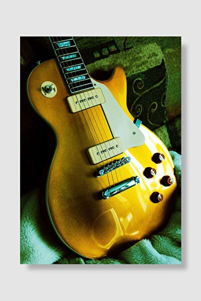 kubdekor Gibson Les Paul Müzik Poster Çerçevesiz Yüksek Kalite Müzik Afiş Duv...