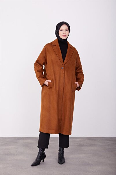 Armine Tek Düğmeli Kaban 23k7202 Taba