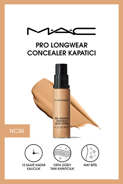 M.A.C 15 Saate Kadar Kalıcı Orta Kapatıcılıkta Göz Altı Kapatıcısı - Pro Longwear Concealer Nc30 - 9ml