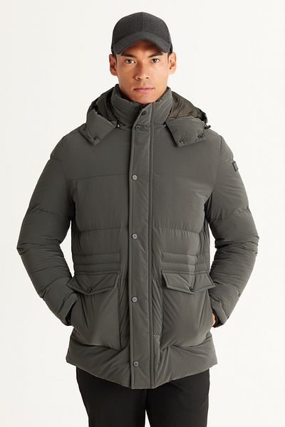 ALTINYILDIZ CLASSICS Ζεστό παλτό με κουκούλα με τσέπη Standard Fit Normal Cut