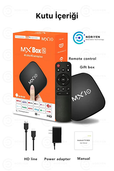 Noriyen Yeni Nesil Ultra HD 4K Android Akıllı TV Box Stick 4 Çekirdek Hızlı İşlemci Smart Tv Medya Oynatıcı