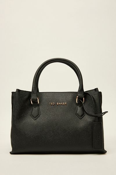 Ted Baker حقيبة يد صغيرة جلد فلوتر سوداء 9043