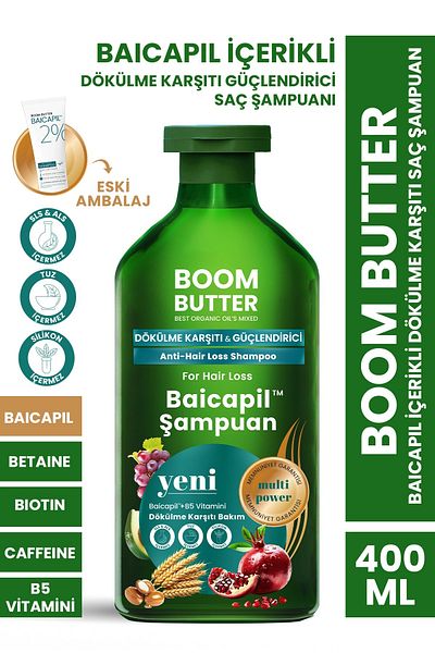 BOOM BUTTER 2% Baicapil Anti-Spill and Repair Shampoo 400ml