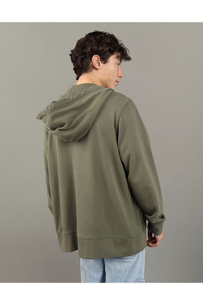 AMERICAN EAGLE AE Fleece Logo Graphic Zip-Up Hoodie