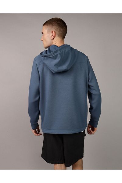 AMERICAN EAGLE Ae 24/7 Steel Blue Full-Zip Hoodie - U-0196-2272