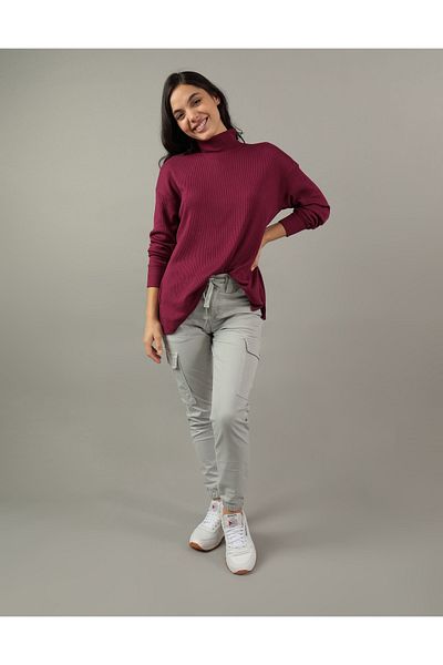 AMERICAN EAGLE Ae Oversized Long-Sleeve Mock Neck T-Shirt