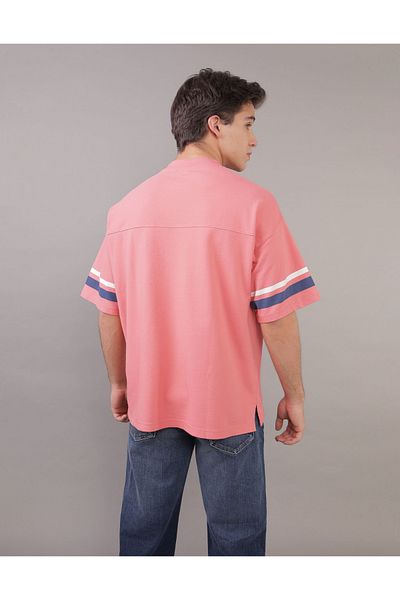 AMERICAN EAGLE Coral Ae Flex Pique Oversized T-Shirt - U-1164-3897