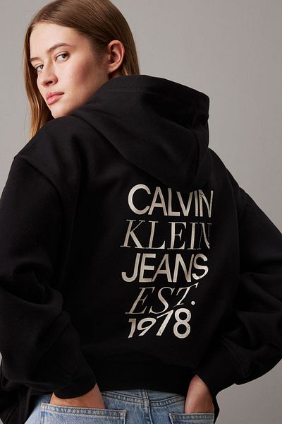 Calvin Klein Mikina s kapucí a logem CK MIXED