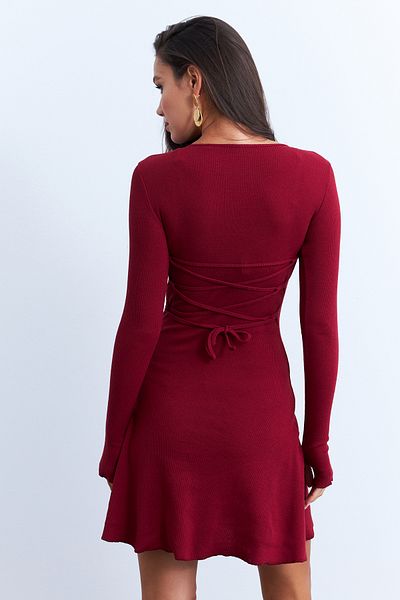 Cool & Sexy Dámské vínové košilkové mini šaty Fry2175