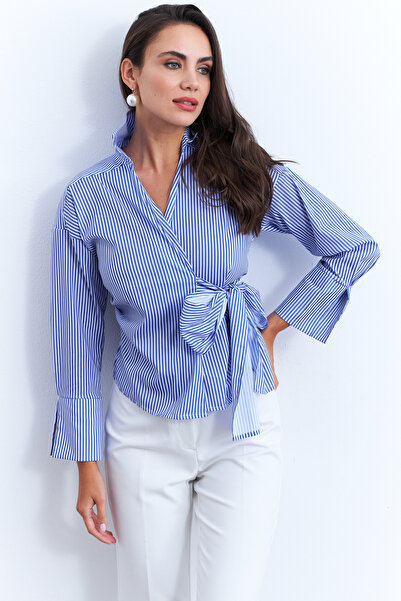 Cool & Sexy Dámská košile s modrou kravatou - Ked171