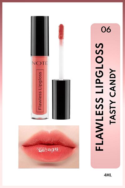 NOTE Flawless Lipgloss Moisturizing Lip Gloss - 06 Tasty Candy - Pink
