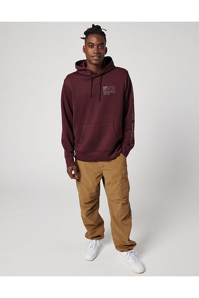 AMERICAN EAGLE Ae 24/7 Good Vibes Hoodie Burgundy U 01932091