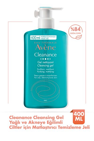 Avene كلينانس جل منظف مطفي للبشرة الدهنية والمعرضة لحب الشباب 400 مل