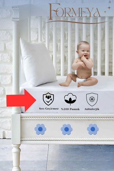 Formeya Flüssigkeitsdichte Baby- und Kindermatratzen aus 100 % Baumwolle – geeignet für Parkbett und Kinderbett