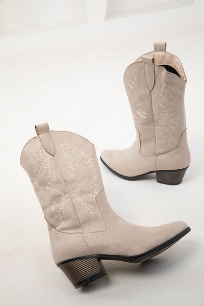 SOHO Beige Wildleder Damenstiefel 18628