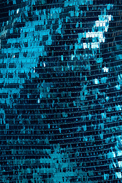 Trendyol Collection Μπλε παγιέτα πλεκτό Wolf Συνδυασμός Κομψό βραδινό φόρεμα αποφοίτησης