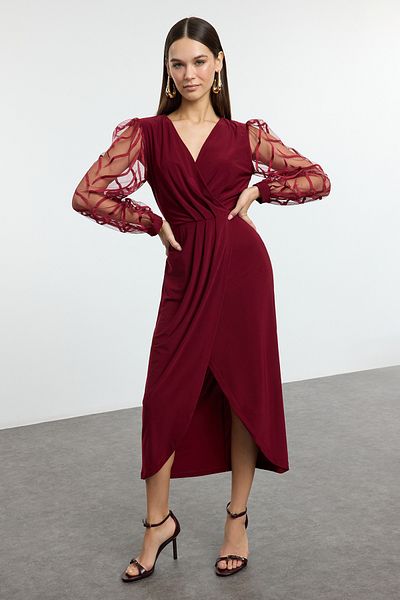 Trendyol Collection   rochie de absolvire de seară cu guler detaliat TPRAW25EL00155