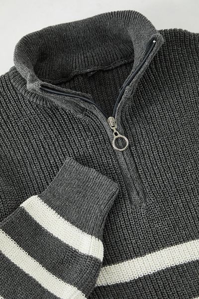Edit by Trendyol Anthracite Slim Fit Knitwear Sweater - Tmnaw25Kz00063