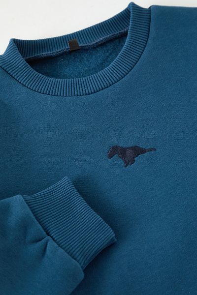 TRENDYOLKIDS Hanorac mini Me tricotat cu imprimeu unisex Indigo TKDAW25SW00069