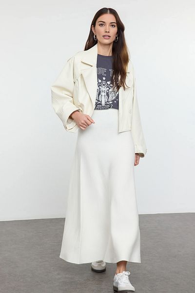 Trendyol Collection Premium Stone Colored Yarn Skirt - Twoaw25Et00005