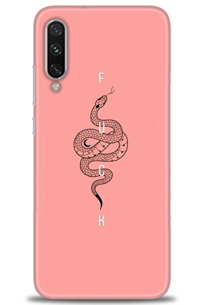 Xiaomi Mi A3 Kılıf HD Baskılı Kılıf - Pembe Yılan + Tam Ekran Koruyucu