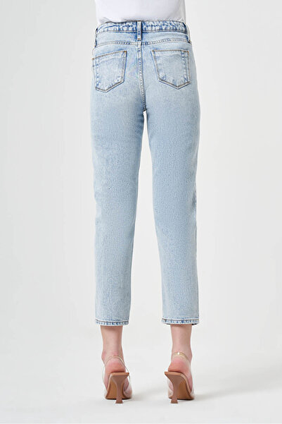 Mizalle 23526 Buz Mavisi Denim Pantolon