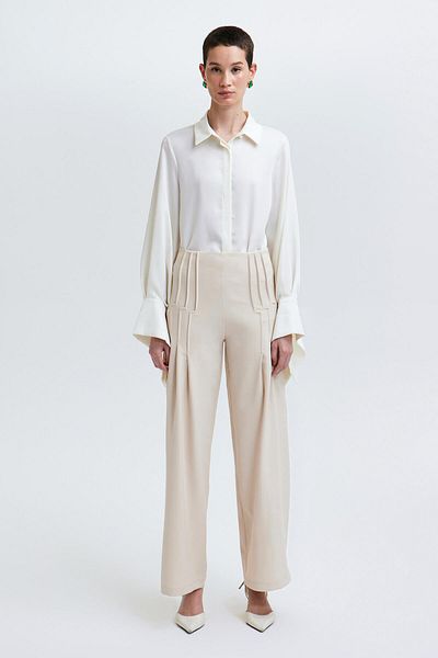 Touché Privé Crepe Trousers - Waist Detailed