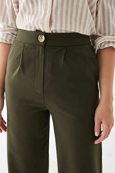 Fashion Friends Geniş Paça Pantolon Haki