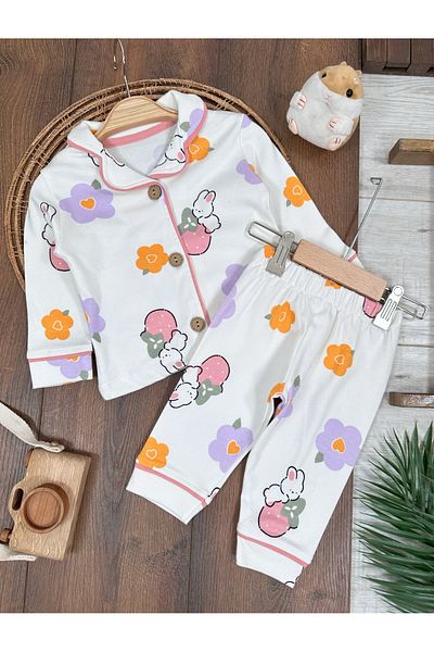 bebicix 100% Cotton Double Breasted Lapel Baby and Kids Pajamas Set - Front Button Seasonal
