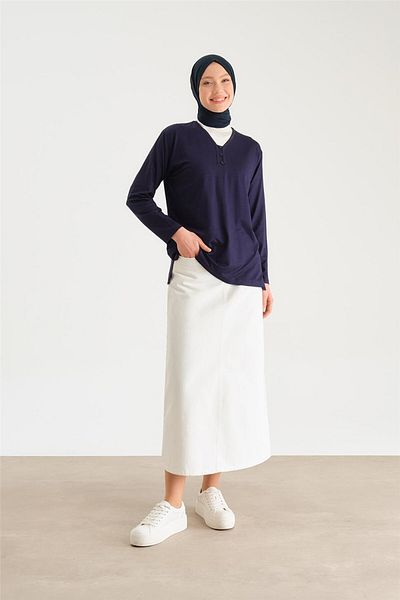 Armine Βαμβακερό χτενισμένο Navy Blue - 24yd9043 Μοντέλο