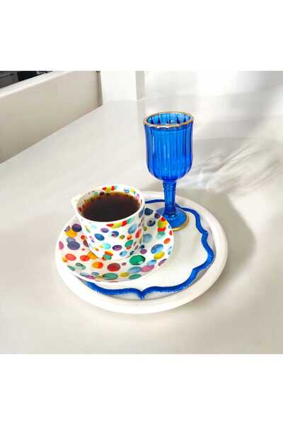 EceAksesuar Metal Single Presentation Tray - Decorative Tea, Coffee and Pastry Serving 17 cm