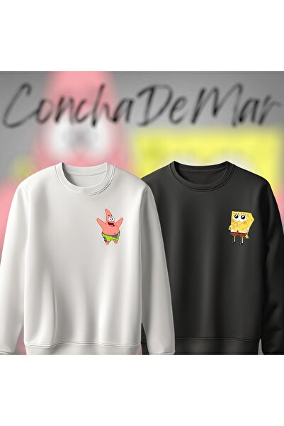 Vordevia Hanorac oversize cu imprimeu Bob și Patrick Lover