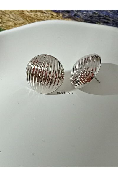 mos&more Silver Color Round Hollow Women's Earrings