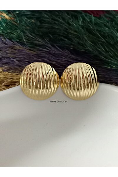 mos&more Gold Yuvarlak İçİ Boş Kadın Küpe