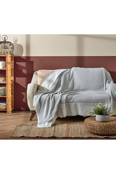 Madame Clean Home LUX Calitate 1 - 100% Bumbac Husa Canapea Baby Blue 175x215 cm